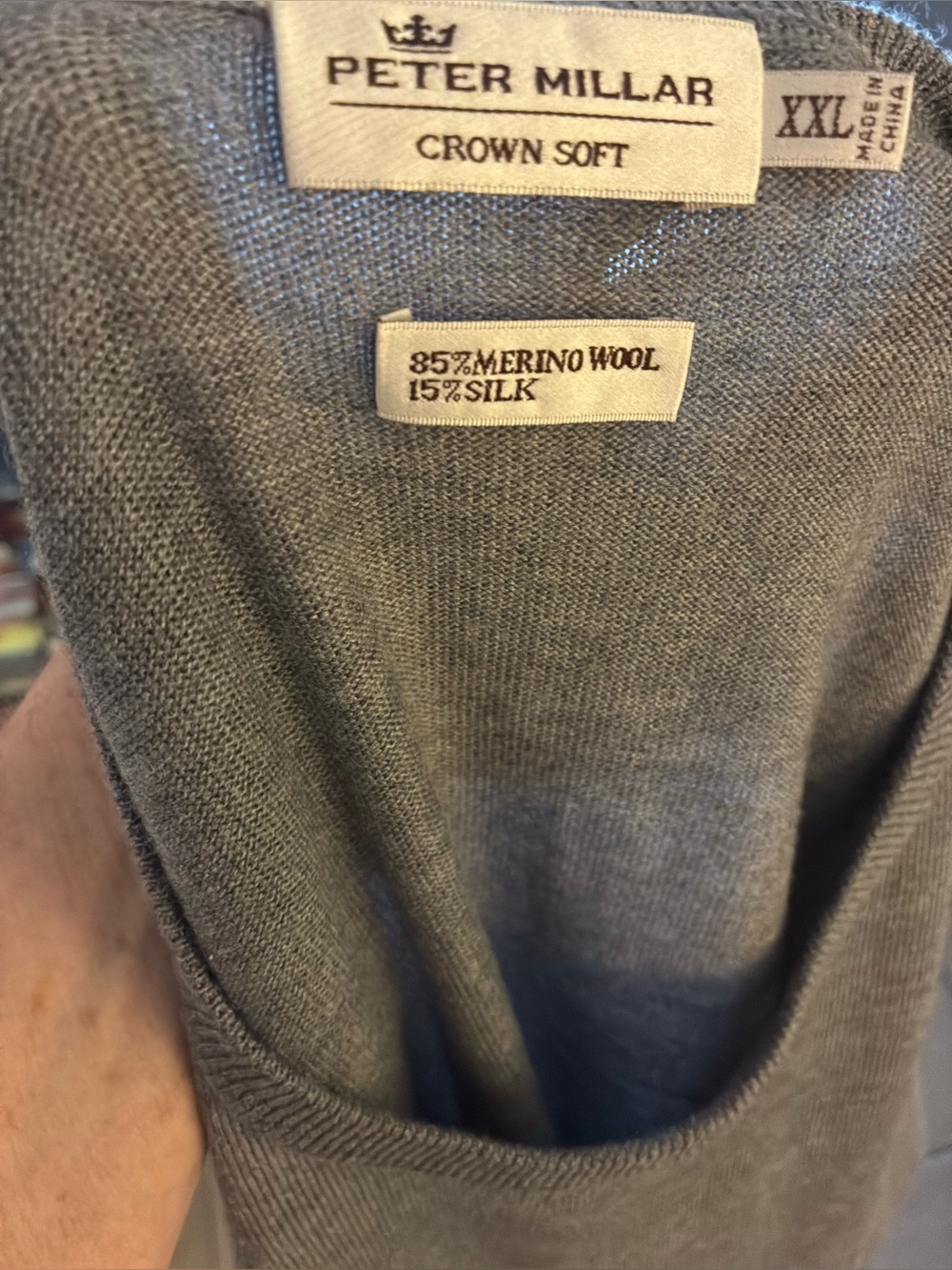 Peter Millar Gray V-Neck Sweater Vest